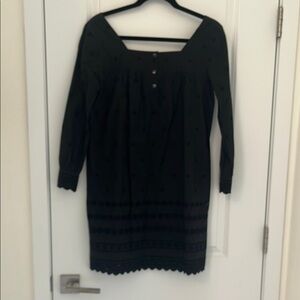 Madewell Black Bishop Sleeve Square Neck Dress